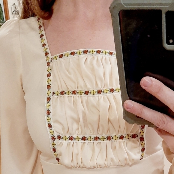 Vintage Smocked Renaissance Dress XS - Picture 2 of 7